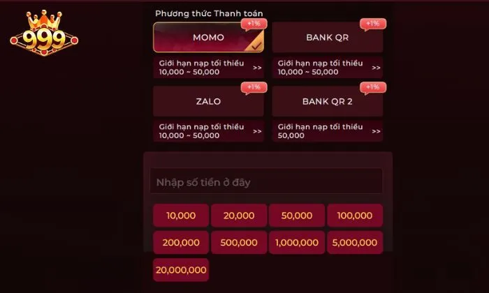 Hệ thống thanh toán an toàn tuyệt đối của 999BET