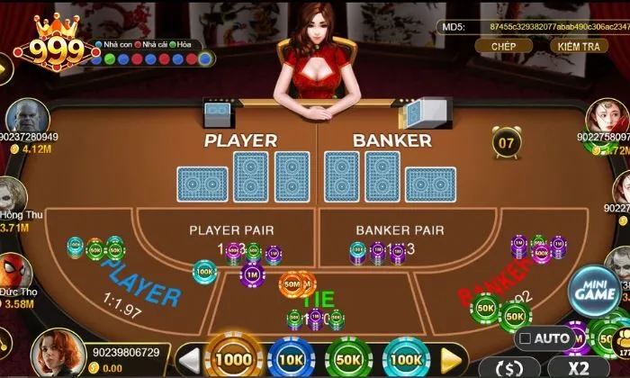 Bàn Baccarat 999BET luôn thu hút đông đảo người chơi