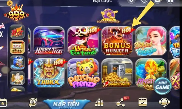 Truy cập vào sảnh cược slot tại trang chủ 999BET
