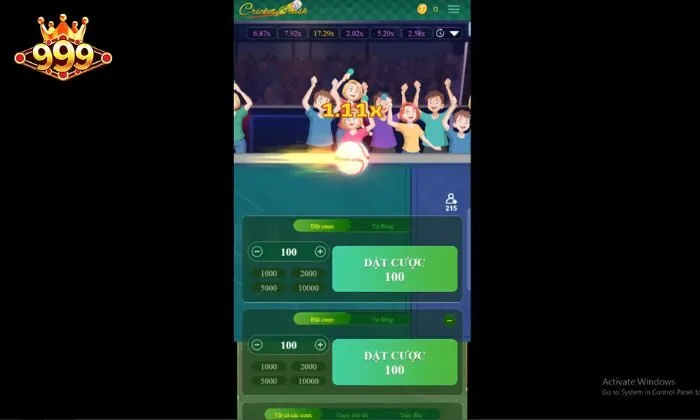 Mẹo chơi Cricket Crash 999BET thắng lớn