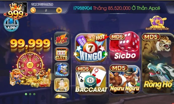 999BET luôn được yêu thích nhờ tỷ lệ trả thưởng hấp dẫn.