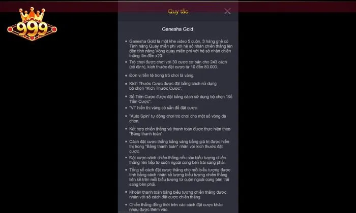 Hiểu quy tắc chơi Ganesha Gold 999BET