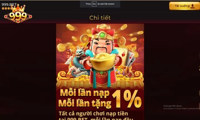 Một số các điều kiện khi tham gia khuyến mãi hoàn trả thêm 1% 999BET