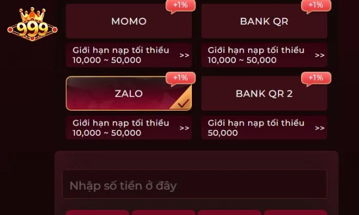 999BET sở hữu tốc độ nạp rút thần tốc giúp khách hàng không cần chờ đợi lâu