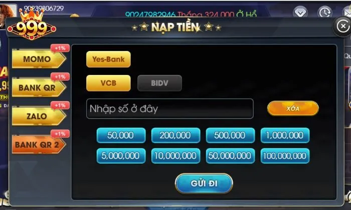 Nạp tiền qua ví điện tử cũng ngày càng phổ biến