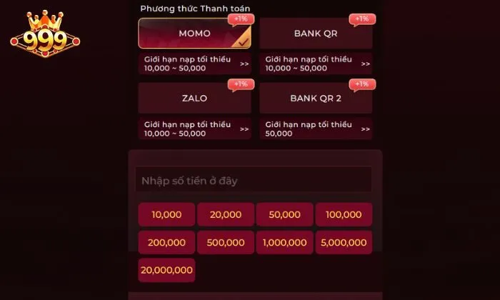 Ưu đãi nạp tiền 1% 999bet Cách tham gia ưu đãi nạp tiền 1% 999BET